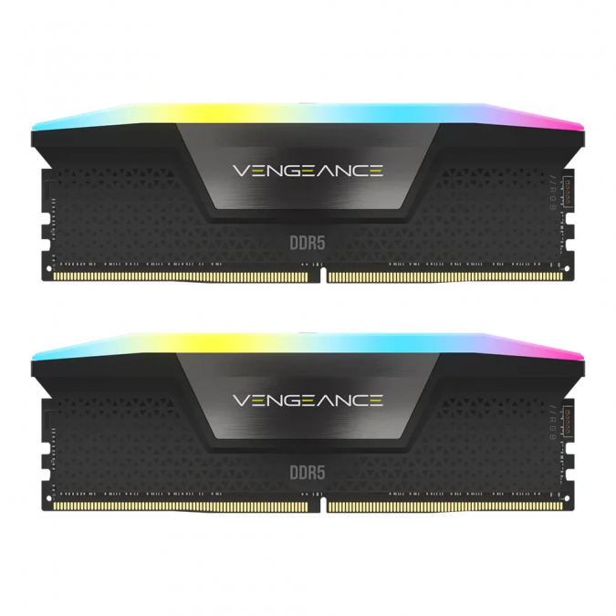 RAM (แรมพีซี) 32GB (16GBx2) DDR5 5600MHz RAM CORSAIR VENGEANCE RGB DDR5 (BLACK) ประกัน LT