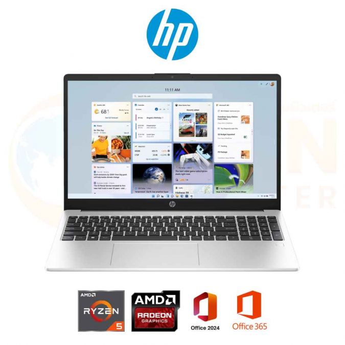 HP 15-FC0484AU NOTEBOOK (โน๊ตบุ๊ค) AMD RYZEN5  7520U/ 16GB / 512GB / WIN11+OFF+OFF365 / ประกันศูนย์ 2 ปี OSS