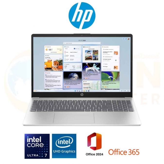 HP 15-FD2040TU NOTEBOOK (โน๊ตบุ๊ค)INTEL CORE ULTRA 7 255U / 24GB / 512GB / WIN11+OFF+OFF365 / ประกันศูนย์ 2 ปี OSS