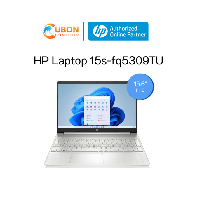 HP Laptop 15s-fq5309TU NOTEBOOK (โน๊ตบุ๊ค) Intel® Core™ i3-1215U  / 8 GB DDR4 / 256 GB / WIN11 + OF ประกันศูนย์ 2 ปี