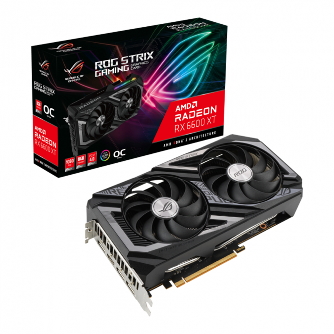 การ์ดจอ VGA ASUS ROG STRIX RX6600XT O8G GAMING - 8GB GDDR6 ประกันศูนย์ 3 ปี