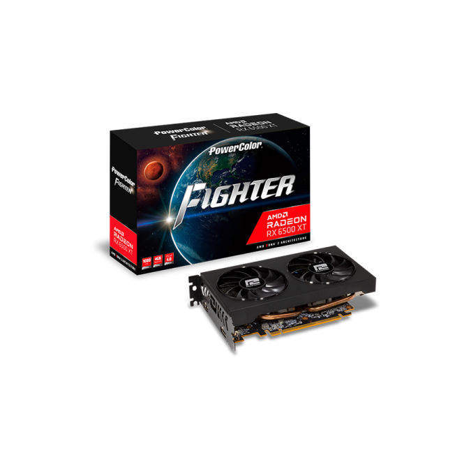 การ์ดจอ VGA POWER COLOR FIGHTER AMD Radeon RX 6500 XT 4GB ประกันศูนย์ 3ปี