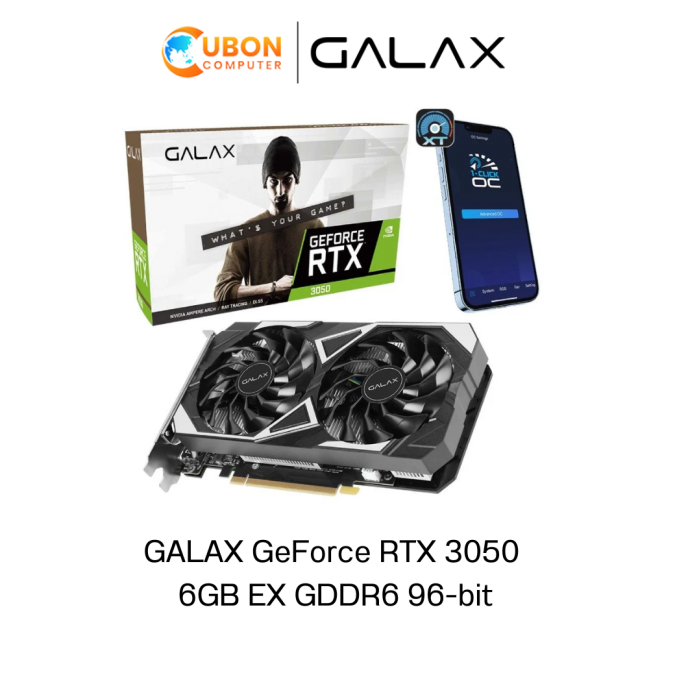 VGA การ์ดจอ GALAX GeForce RTX 3050 6GB EX GDDR6 96-bit ประกันศูนย์ 3 ปี