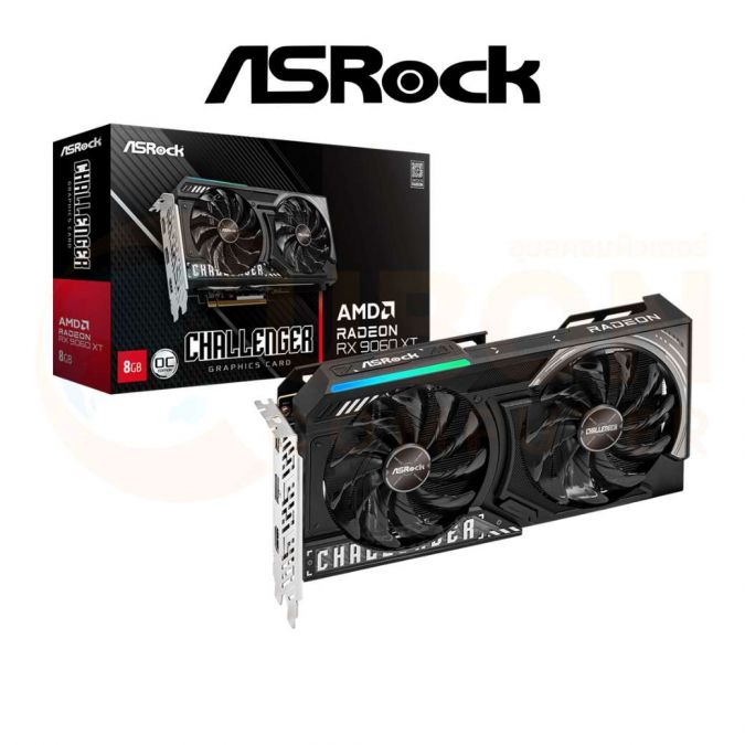 VGA การ์ดจอ ASROCK AMD RADEON RX 9060 XT CHALLENGER 8GB OC GDDR6 