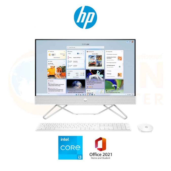 HP AIO 24-CB1052D / INTEL CORE I3-1215U / 8GB / 512GB / WIN11 + OFF + OFF 365 / ประกันศูนย์ 3 ปี