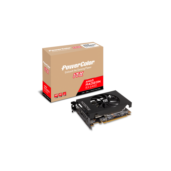 VGA POWERCOLOR AMD RADEON RX 6400 ITX - 4GB GDDR6 (AXRX 6400 4GBD6-DH)