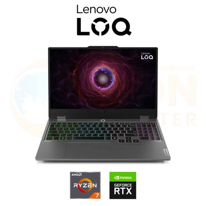 LENOVO LOQ 15ARP9 83JC003MTA NOTEBOOK (โน๊ตบุ๊ค) AMD RYZEN 5 7235HS / RTX 3050 6GB GDDR6 / RAM 24GB / SSD 512GB / WIN 11 HOME / ประกันศูนย์ 2 ปี