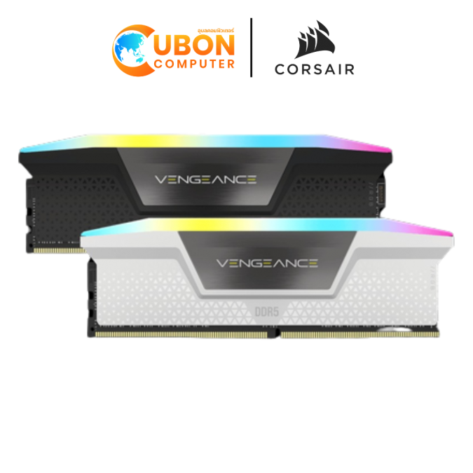 RAM (แรมพีซี) 32GB (2X16 GB) DDR5 6000 MHZ CORSAIR VENGEANCE RGB (BLACK/ WHITE)