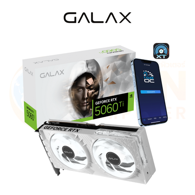 VGA การ์ดจอ GALAX GEFORCE RTX 5060 TI 1-CLICK OC WHITE 8GB GDDR7