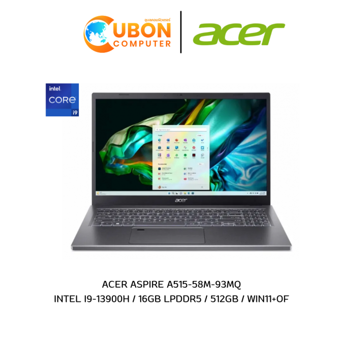 NOTEBOOK โน๊ตบุ๊ค ACER ASPIRE A515-58M-93MQ INTEL I9-13900H / 16GB LPDDR5 / 512GB / WIN11+OF
