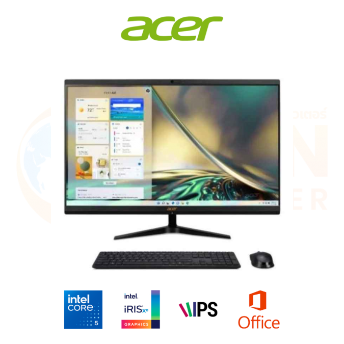 ACER AIO ASPIRE C27-1700-12316G0T27MI/T002 INTEL CORE I5-1235U / 16GB / 512GB / WIN 11+OFF / ประกันศูนย์ 3 ปี OSS