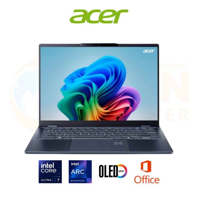 ACER SWIFT AI SF14-51-73EM NOTEBOOK (โน้ตบุ๊ค) INTEL CORE ULTRA 7 258V / 32GB / 512GB / WIN 11+OFF / ประกันศูนย์ 3 ปี OSS