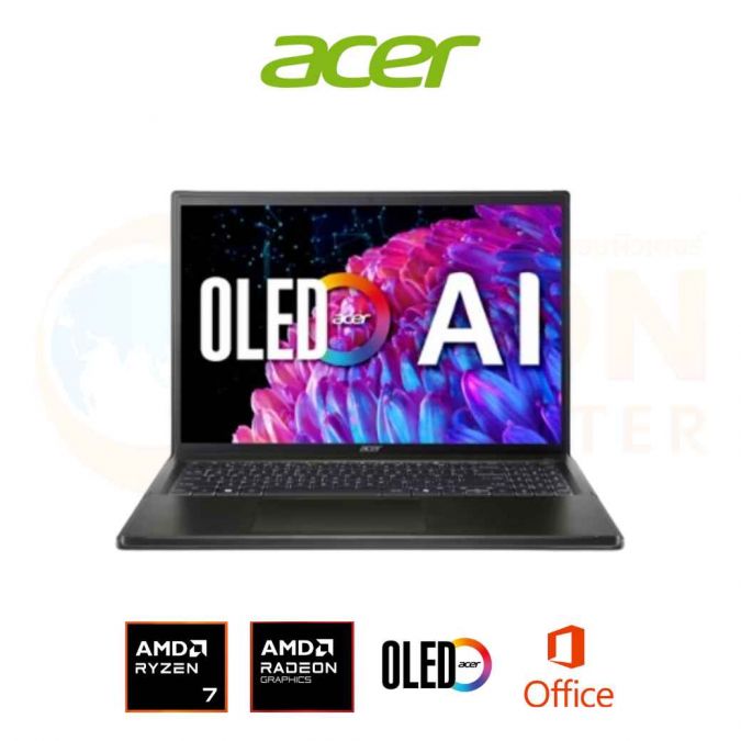 ACER SWIFT EDGE 16 SFE16-44-R5DT NOTEBOOK (โน้ตบุ๊ค) AMD RYZEN 7 8840U / 32GB / 1TB / WIN 11+OFF / ประกันศูนย์ 3 ปี