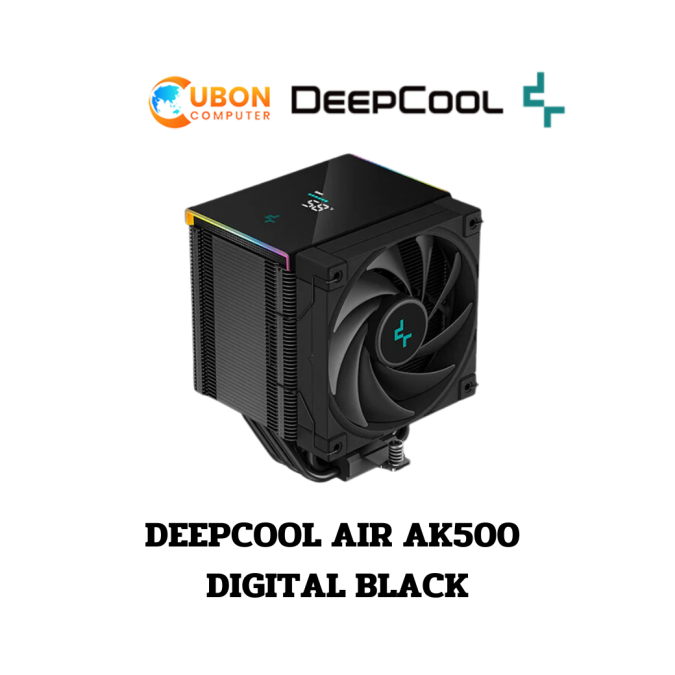 CPU COOLER (พัดลมซีพียู) DEEPCOOL AK500 DIGITAL BLACK ประกันศูนย์ 3 ปี