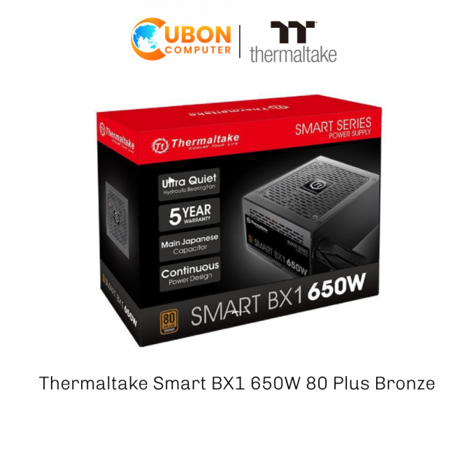 POWER SUPPLY Thermaltake Smart BX1 650W 80 Plus Bronze ประกันสินค้า 5 ปี