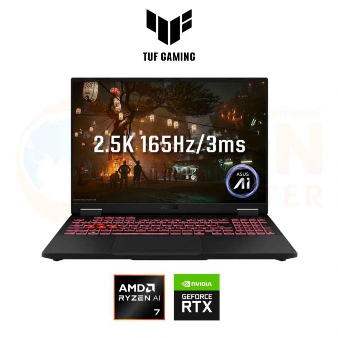 ASUS TUF GAMING A16 FA608UP-QT016W NOTEBOOK (โน้ตบุ๊ค) AMD RYZEN 7 260 / RTX 5070 / 16GB / 1TB / WIN11 / ประกันศูนย์ 2 ปี OSS