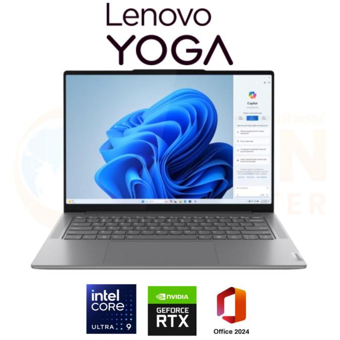 LENOVO YOGA 7 14IMH9 83E2002WTA NOTEBOOK TOUCHSCREEN (โน๊ตบุ๊ค) INTEL CORE Ultra 9 185H / RAM 32GB / SSD 1TB / RTX 4060 8GB GDDR6 / TOUCH / WIN 11 + OFF / ประกันศูนย์ 3 ปี OSS