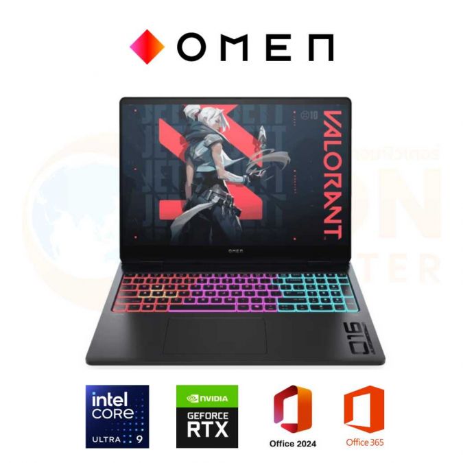 HP OMEN MAX 16-AH0020TX NOTEBOOK (โน๊ตบุ๊ค) INTEL CORE ULTRA 9 275HX / RTX 5090 / 64GB / 1TB / WIN 11 HOME+OFF2024+OFF365 / ประกันศูนย์ 3 ปี OSS