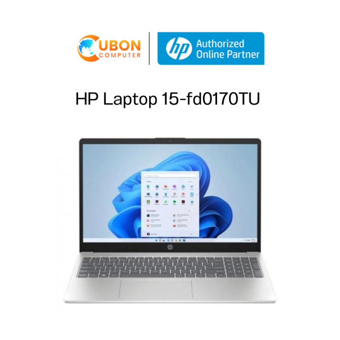 HP Laptop 15-fd0170TU NOTEBOOK (โน๊ตบุ๊ค) Intel® Processor N100 / 4 GB DDR4 / 256 GB / WIN11 ประกันศูนย์ 2 ปี