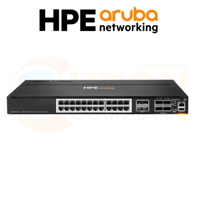 SWITCH (สวิตช์) HPE Aruba Networking CX 8100 24x10G Base‑T 4x10G SFP+ 4x40/100G QSFP28 BF 3Fan 2AC PSU Sw Bdl (R9W89A)