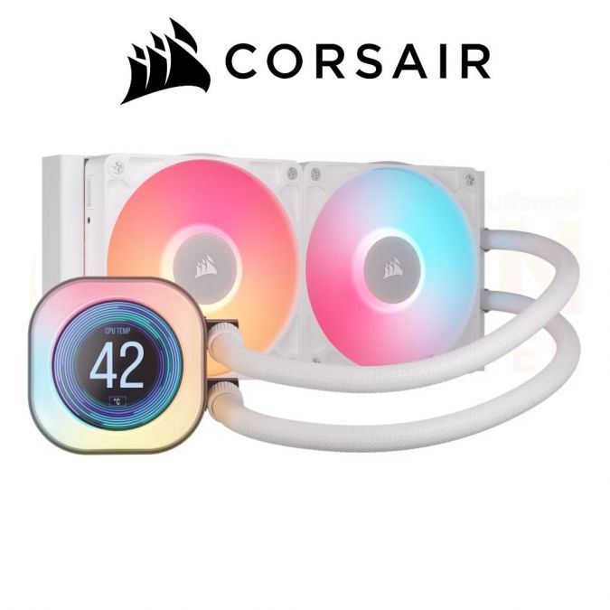 CPU COOLER (ระบบระบายความร้อนด้วยน้ำ) CORSAIR ICUE LINK TITAN 240 RX LCD WHITE - 6 YEARS