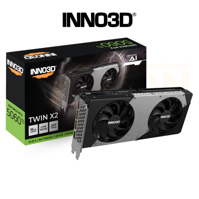 VGA การ์ดจอ INNO3D GEFORCE RTX 5060 TI TWIN X2 16GB GDDR7 ประกันศูนย์ 3 ปี