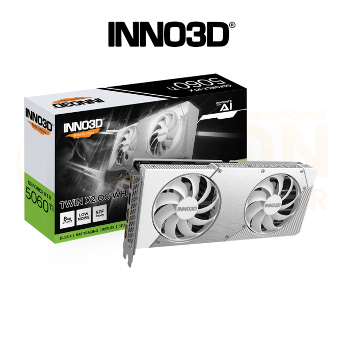 VGA การ์ดจอ INNO3D GEFORCE RTX 5060 TI TWIN X2 OC WHITE 8GB GDDR7 ประกันศูนย์ 3 ปี