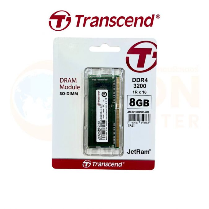 RAM NOTEBOOK (แรมโน๊ตบุ๊ค) TRANSCEND CL22 8GB DDR4 3200MHZ SO-DIMM