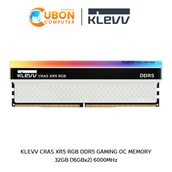 RAM (แรมพีซี) KLEVV CRAS XR5 RGB 32GB (16GBx2) DDR5 6000MHz (KD5AGUA80-60A320S)
