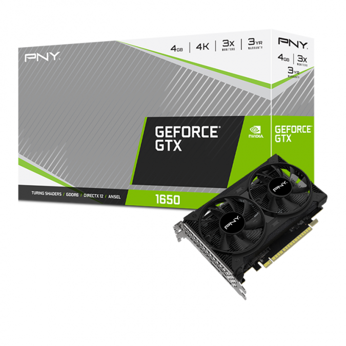 VGA PNY GeForce GTX 1650 4GB GDDR6 Dual Fan (VCG16504D6DFPPB1)