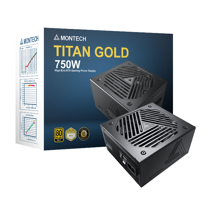 POWER SUPPLY (อุปกรณ์จ่ายไฟ) MONTECH TITAN 80 PLUS GOLD ATX 3.0 PCIE 5.0 รับประกัน 10 ปี