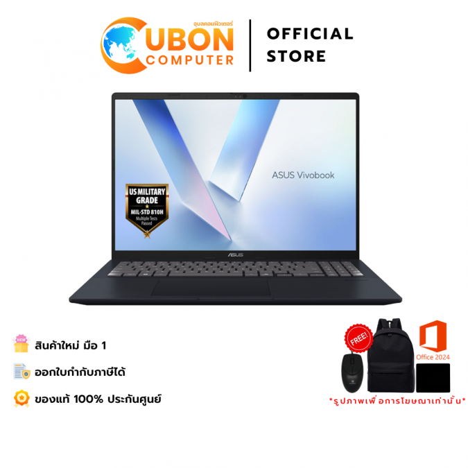 ASUS Vivobook 16 R1607QA-MB079WA/Copilot+PC/NOTEBOOK(โน้ตบุ๊ค)/Snapdragon® X/NPU 45 TOPS/16GB/512GB/WIN11/OFF2024+365/2Y+1P
