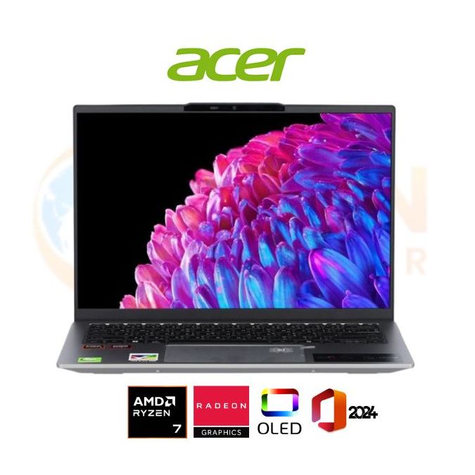 ACER SWIFT GO 14 SFG14-64-R9Q4 NOTEBOOK (โน้ตบุ๊ค) AMD RYZEN 7 350 AI / 16GB / 512GB / WIN11+OFF / ประกันศูนย์ 3 ปี OSS