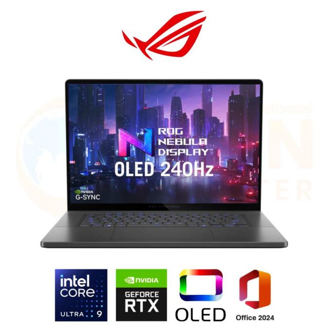 ASUS ROG ZEPHYRUS G16 GU605CP-QR072WA NOTEBOOK (โน้ตบุ๊ค) INTEL CORE ULTRA 9 285H / RTX 5070 / 32GB / 1TB / WIN 11 + OFF 2024 + OFF 365 / 3 YEAR
