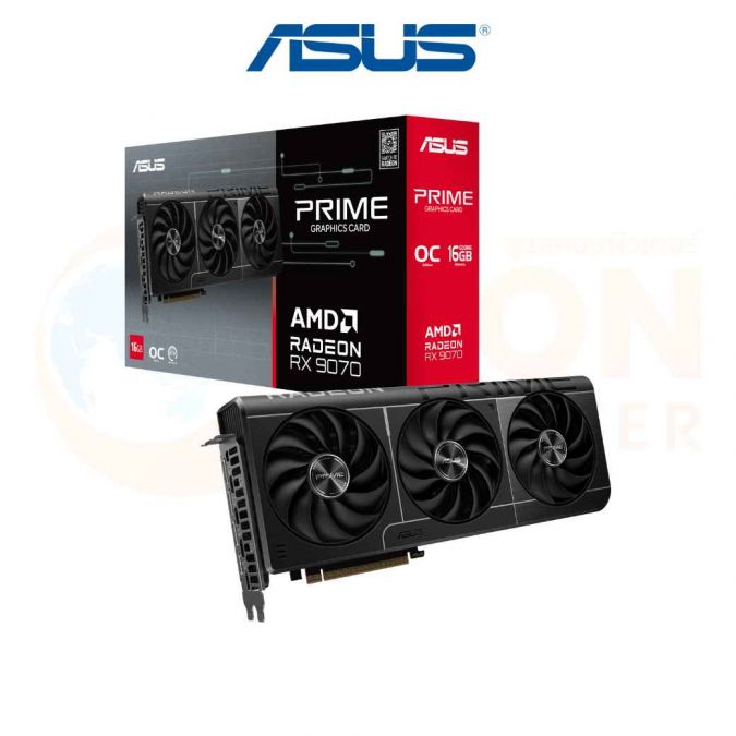 VGA การ์ดจอ ASUS PRIME RADEON RX 9070 OC EDITION 16GB GDDR6 ประกันศูนย์ 3 ปี