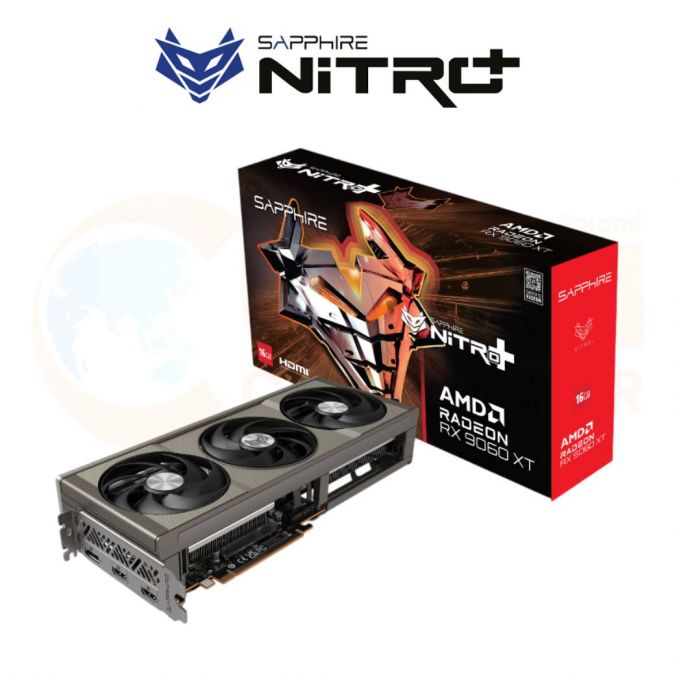 VGA การ์ดจอ SAPPHIRE NITRO + AMD RADEON RX 9060 XT OC 16GB GDDR6 ประกันศูนย์ 3 ปี