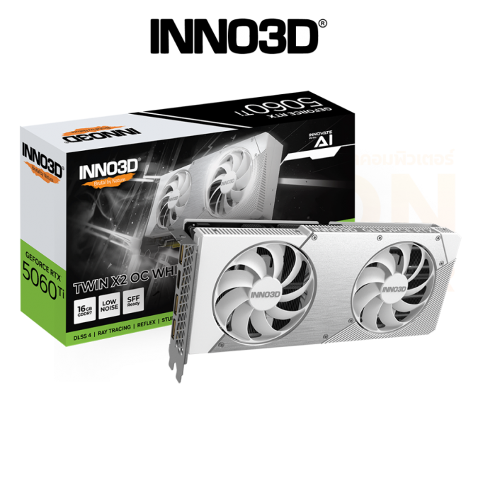 VGA การ์ดจอ INNO3D GEFORCE RTX 5060 TI TWIN X2 OC WHITE 16GB GDDR7 ประกันศูนย์ 3 ปี