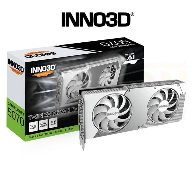 VGA การ์ดจอ INNO3D GEFORCE RTX 5070 TWIN X2 OC WHITE 12GB GDDR7 ประกันศูนย์ 3 ปี