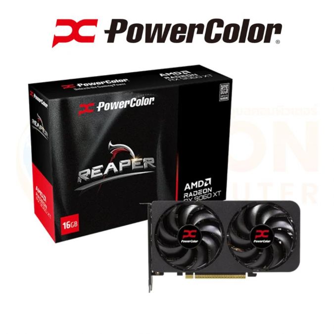 VGA การ์ดจอ POWER COLOR REAPER AMD RADEON RX 9060 XT 16GB GDDR6 - 3 YEAR