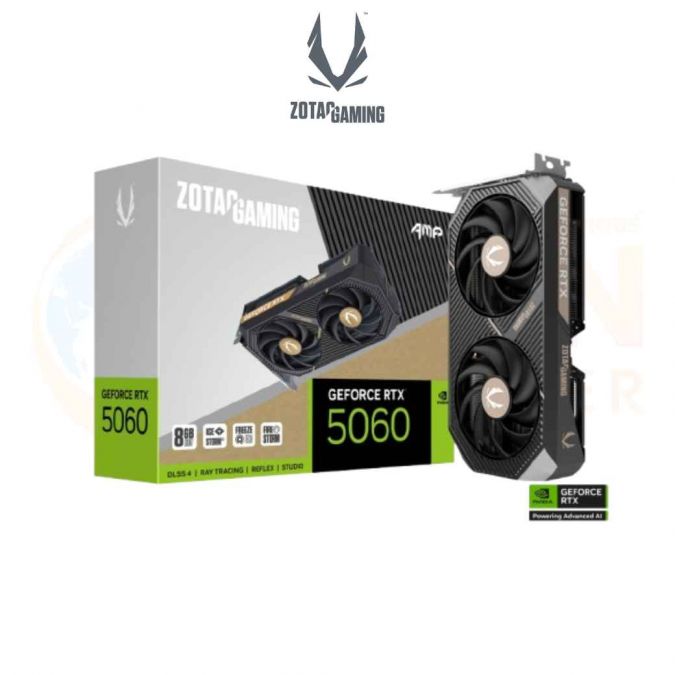 VGA การ์ดจอ ZOTAC GAMING GEFORCE RTX 5060 AMP 8GB ประกันศูนย์ 3 ปี
