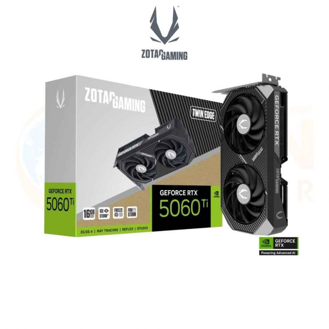 VGA การ์ดจอ ZOTAC GAMING GEFORCE RTX 5060 TI 16GB TWIN EDGE GDDR7