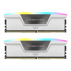 RAM (แรมพีซี) 32GB (16GBx2) DDR5 5600MHz RAM CORSAIR VENGEANCE RGB DDR5 (WHITE) ประกัน LT