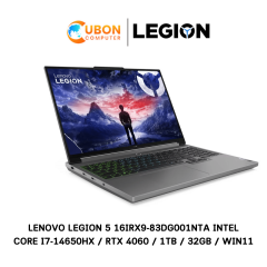 [พร้อมส่ง] Lenovo Legion 5 16IRX9-83DG001NTA Luna Grey (โน๊ตบุ๊ค) INTEL CORE I7-14650HX / RTX 4060 / 1TB / 32GB / WIN11 ประกันศูนย์ 3 ปี