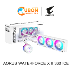 CPU COOLER (ระบบระบายความร้อนด้วยน้ำ) GIGABYTE AORUS WATERFORCE X II 360 ICE ประกันศูนย์ 5 ปี