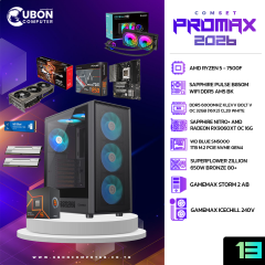 COMSET (คอมประกอบ) PROMAX 13 AMD Ryzen 5 7500F / RX9060XT OC 16G / DDR5 6000MHZ 32GB / M.2 1TB / 650W BRONZE
