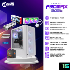 COMSET (คอมประกอบ) PROMAX 15 AMD Ryzen 5 7500F / RX9070XT OC / DDR5 6000MHZ 32GB / M.2 1TB / 850W CYBENETIC 80+