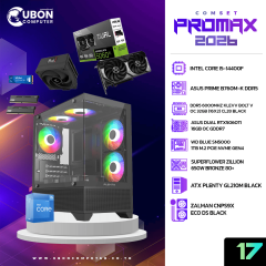 COMSET (คอมประกอบ) PROMAX 17 INTEL CORE I5-14400F / RTX5060Ti OC 16GB / DDR5 6000MHZ 32GB / M.2 1TB / 650W Bronze 80+
