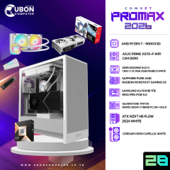 COMSET (คอมประกอบ) PROMAX 28 AMD RYZEN 7 9800X3D / RX9070XT OC 16GB / DDR5 6000MHZ 32GB / M.2 1TB / 850W CYBENETIC 80+