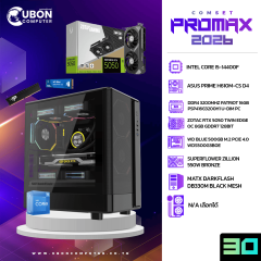 COMSET (คอมประกอบ) PROMAX 30 INTEL CORE I5-14400F / RTX 5050 TWIN EDGE OC 8GB GDDR7 / DDR4 3200MHZ 16GB / M.2 500GB / 550W BRONZE 80+
