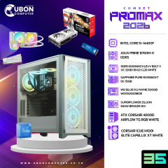 COMSET (คอมประกอบ) PROMAX 35 INTEL CORE I5-14400F / RX9060XT OC 16GB / DDR5 6000MHZ 32GB / M.2 500GB / 650W BRONZE 80+